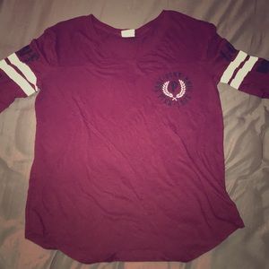Burgundy long sleeve with Victoria Secret Logo